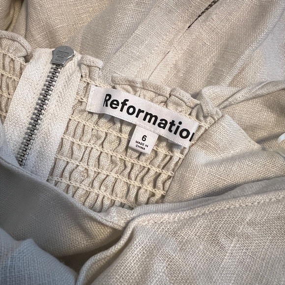 Reformation Barrington Ivory Linen Dress - Picture 5 of 5